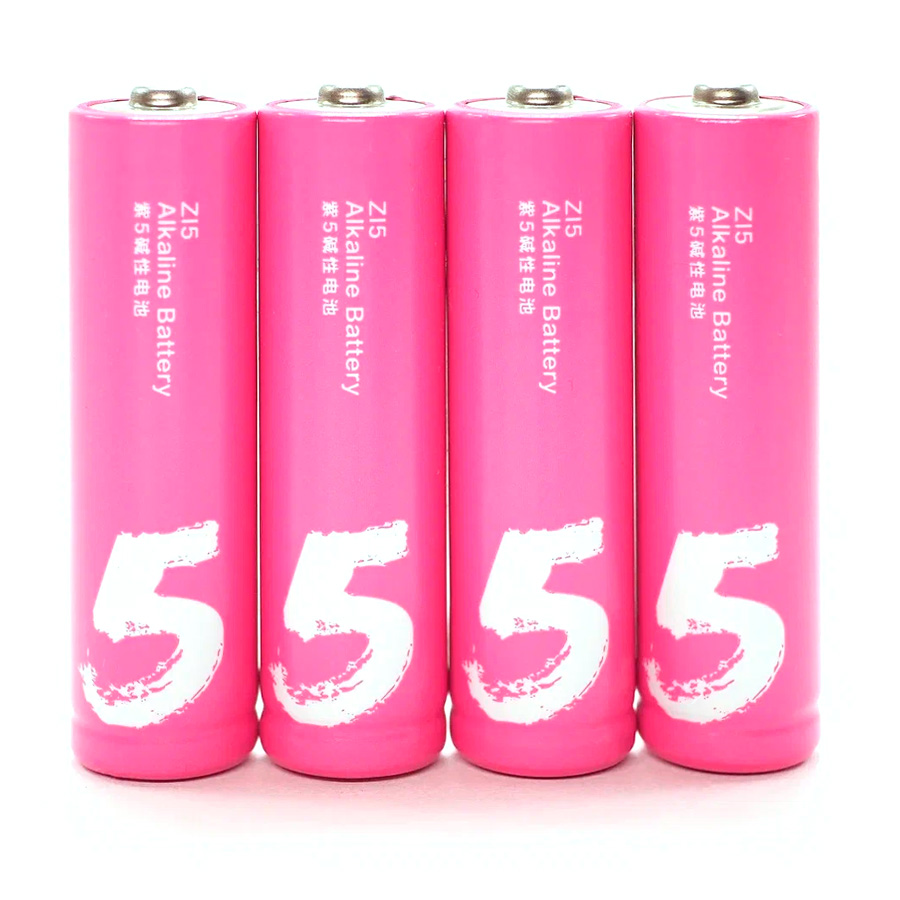 Батарейки алкалиновые ZMI Rainbow Zi5, AA, 4 шт., розовые
