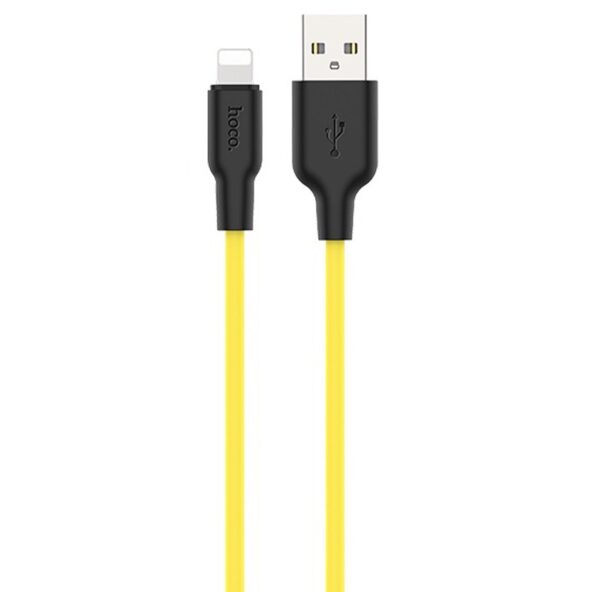 Кабель HOCO X21 Plus USB - Lightning cable, 1м, 2.4A, чёрно-жёлтый