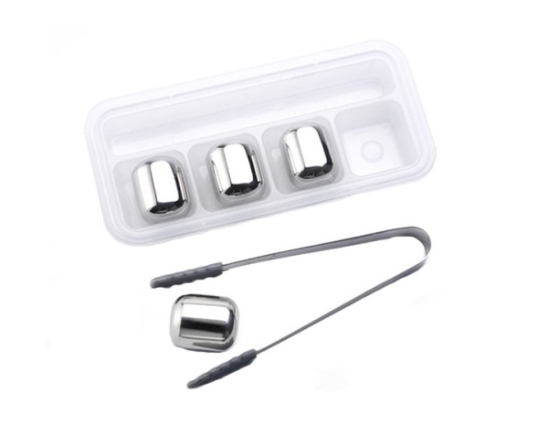 Охлаждающие кубики для напитков Circle Joy Stainless Steel Ice Cubes, 4шт.