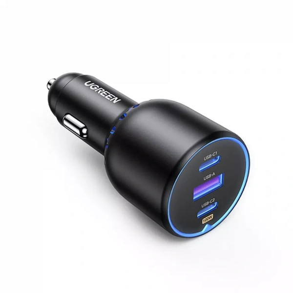 АЗУ UGREEN CD293 USB-A+2*USB-C 130W GaN с кабелем USB-C, черный