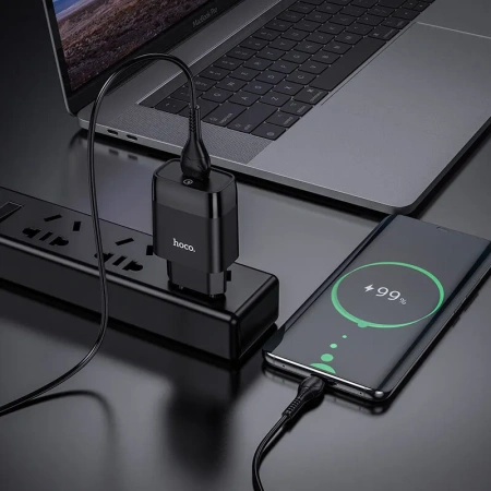 СЗУ HOCO C72Q USB-С, QC3.0, чёрное