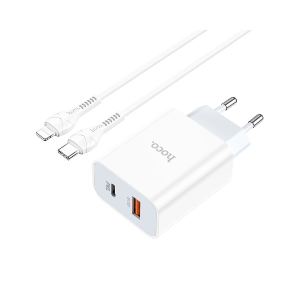 СЗУ HOCO C97A USB-A 20W + USB-С PD 3.0, белое